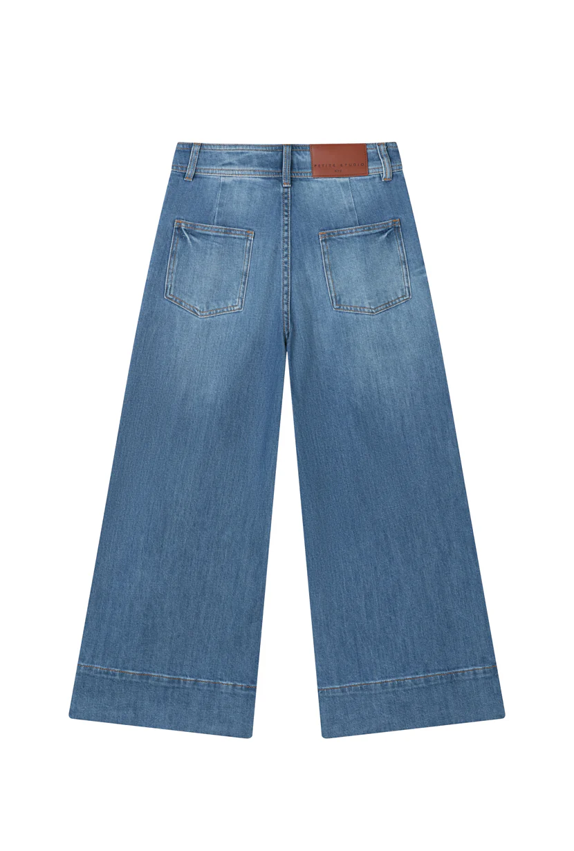 Esme High-Rise Wide-Leg Cropped Jeans - Mist Blue - Image 11