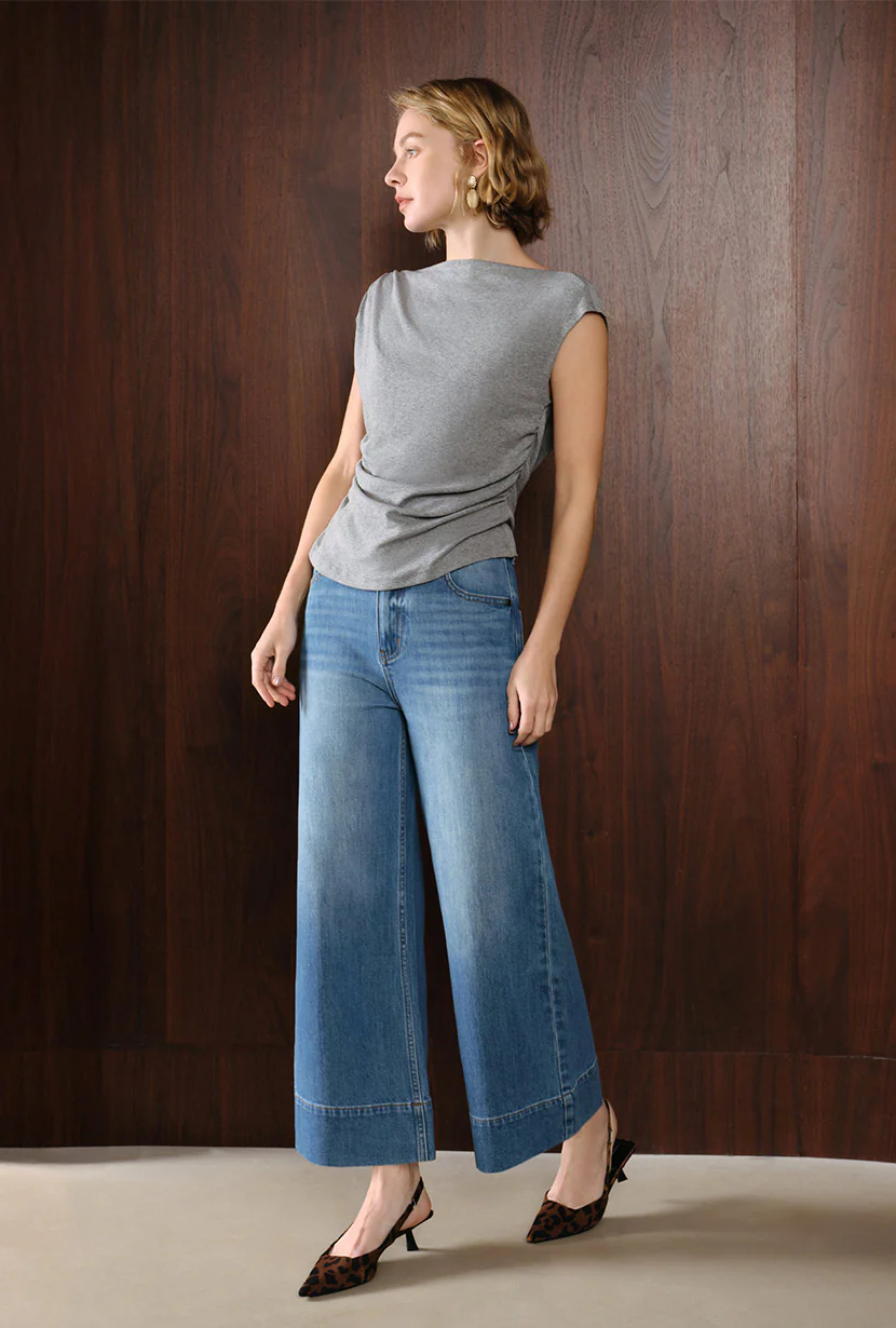 Esme High-Rise Wide-Leg Cropped Jeans - Mist Blue - Image 6