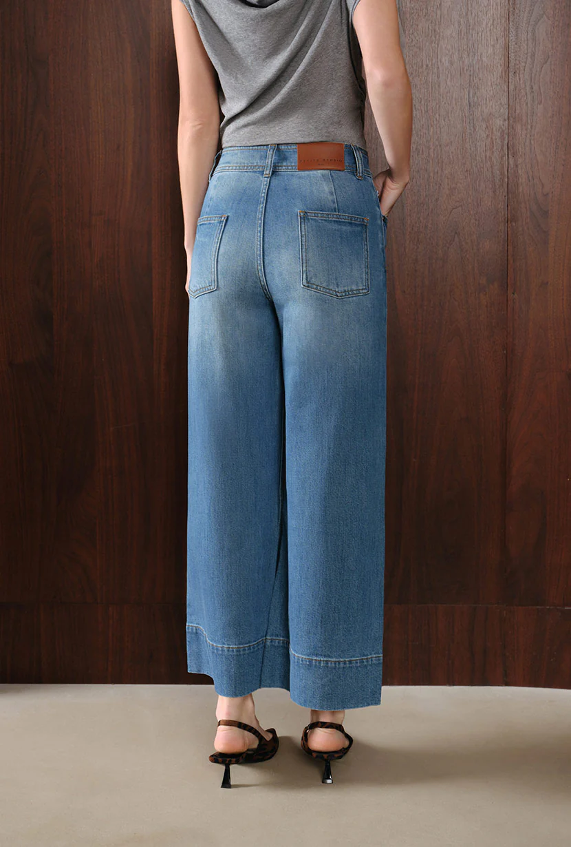 Esme High-Rise Wide-Leg Cropped Jeans - Mist Blue - Image 7