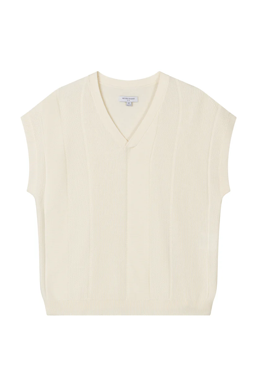 Eugene Cotton Knit Top - Ivory - Image 8