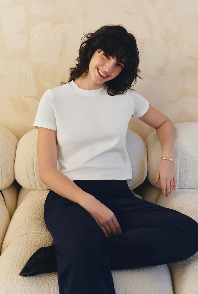 Eunice Cotton T-shirt - Ivory - Image 5