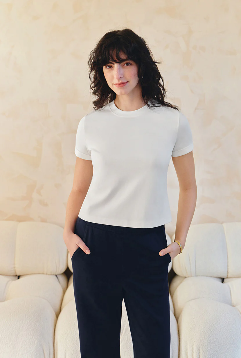 Eunice Cotton T-shirt - Ivory - Image 8