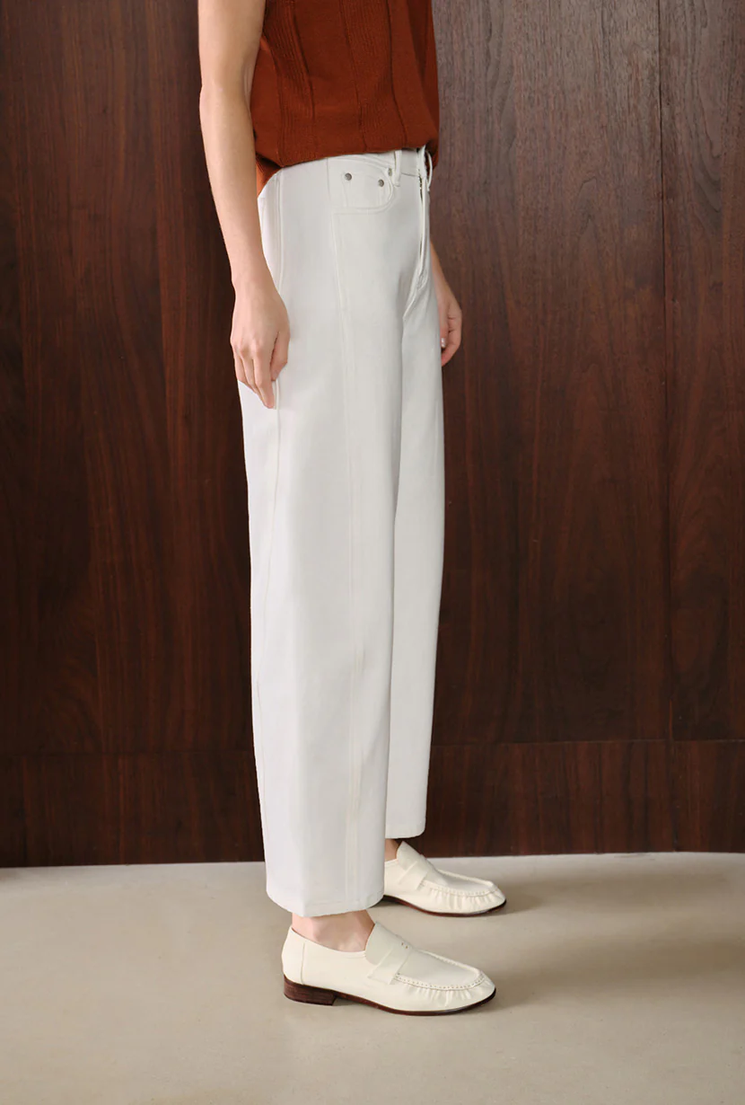 Evie Mid-Rise Barrel Jeans - White - Image 5