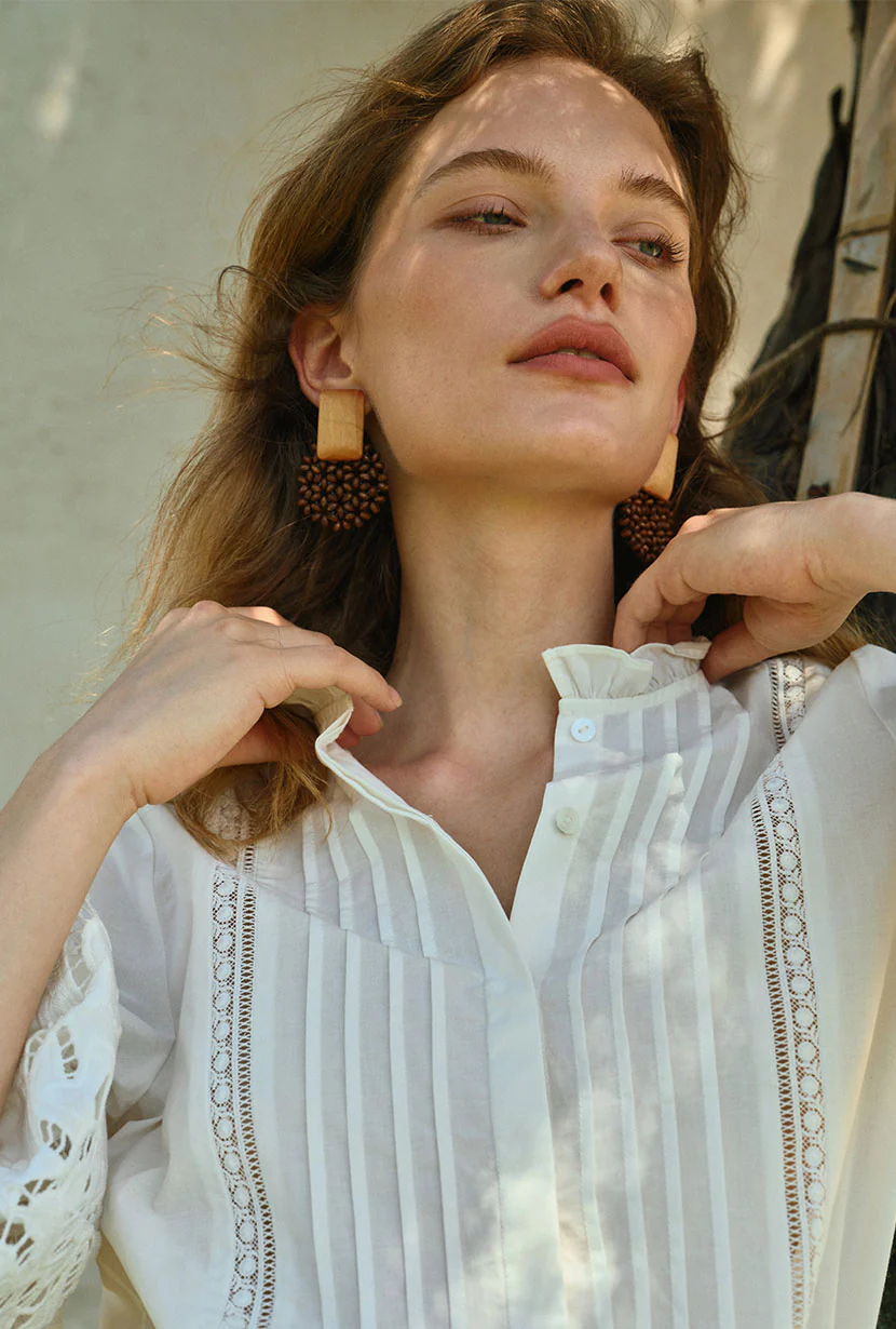 Fanny Boho Wood and Bead Earrings - Image 2