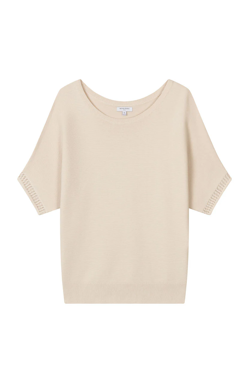 Franco Cotton Knit Top - Beige - Image 10