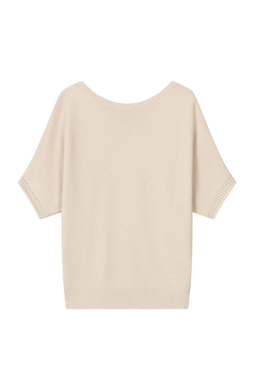 Franco Cotton Knit Top - Beige - Image 11