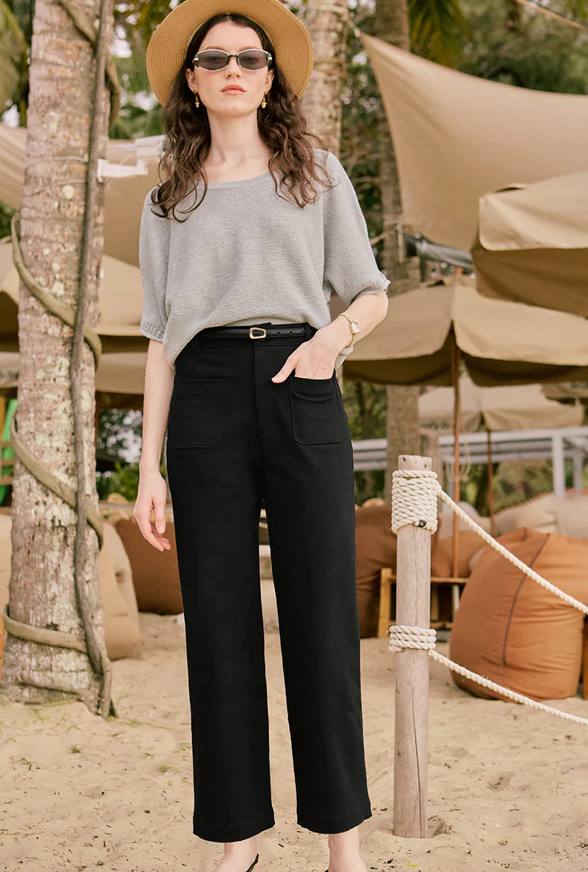 Franco Cotton Knit Top - Grey - Image 4