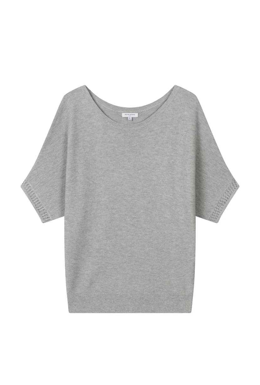 Franco Cotton Knit Top - Grey - Image 6
