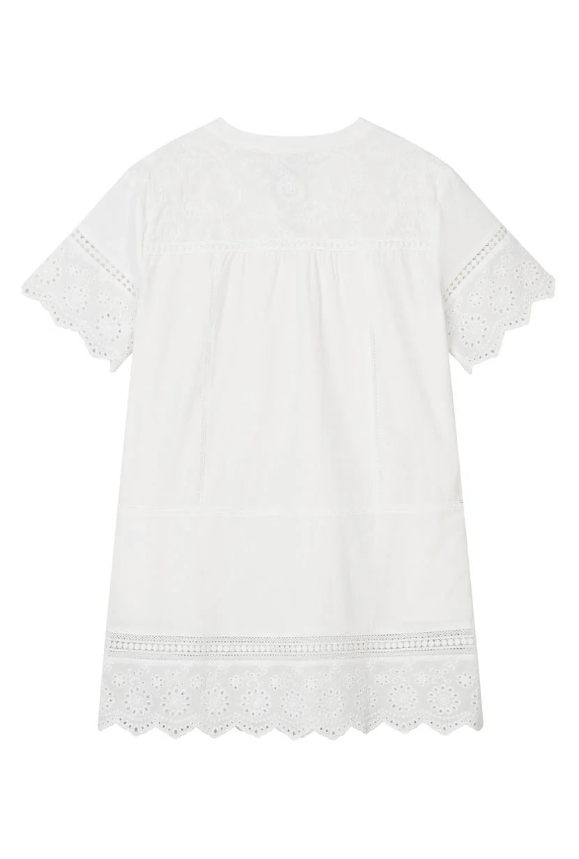 Gwen Cotton Eyelet Dress - Ivory - Image 9
