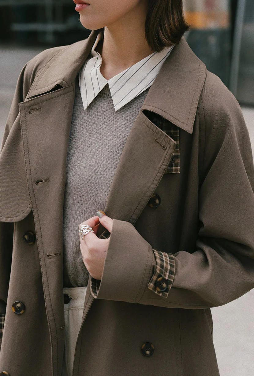 Hagar Trench Coat - Olive Brown - Image 9
