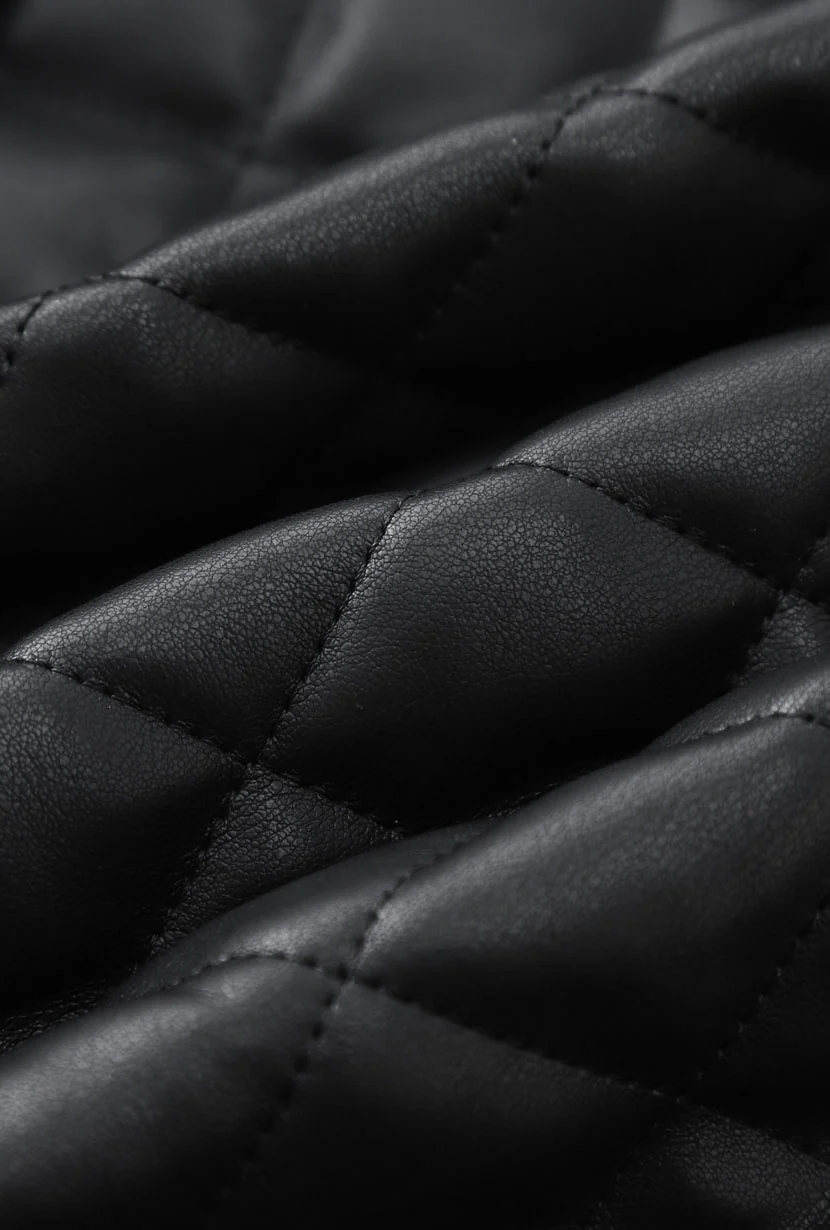 Heath Oversized Faux Leather Jacket - Black - Image 10