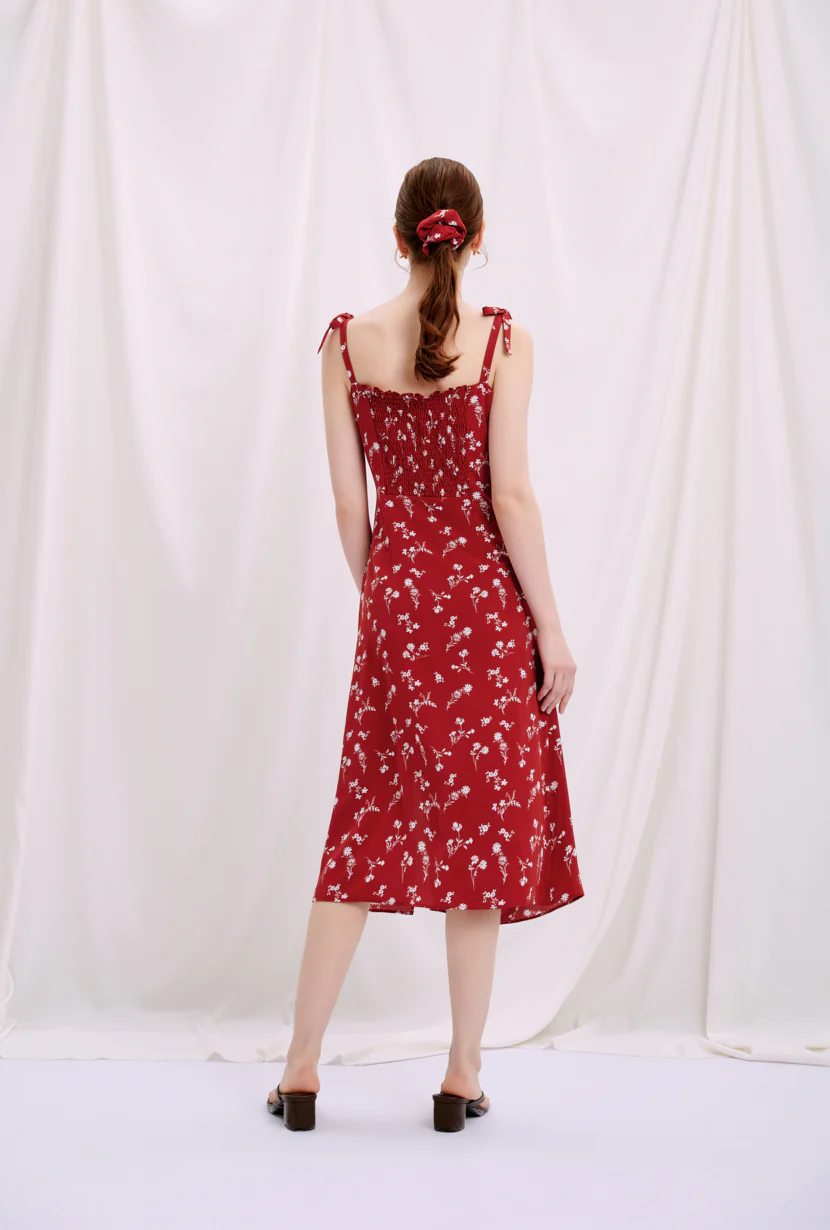 Lorraine Dress - Red Floral - Image 7