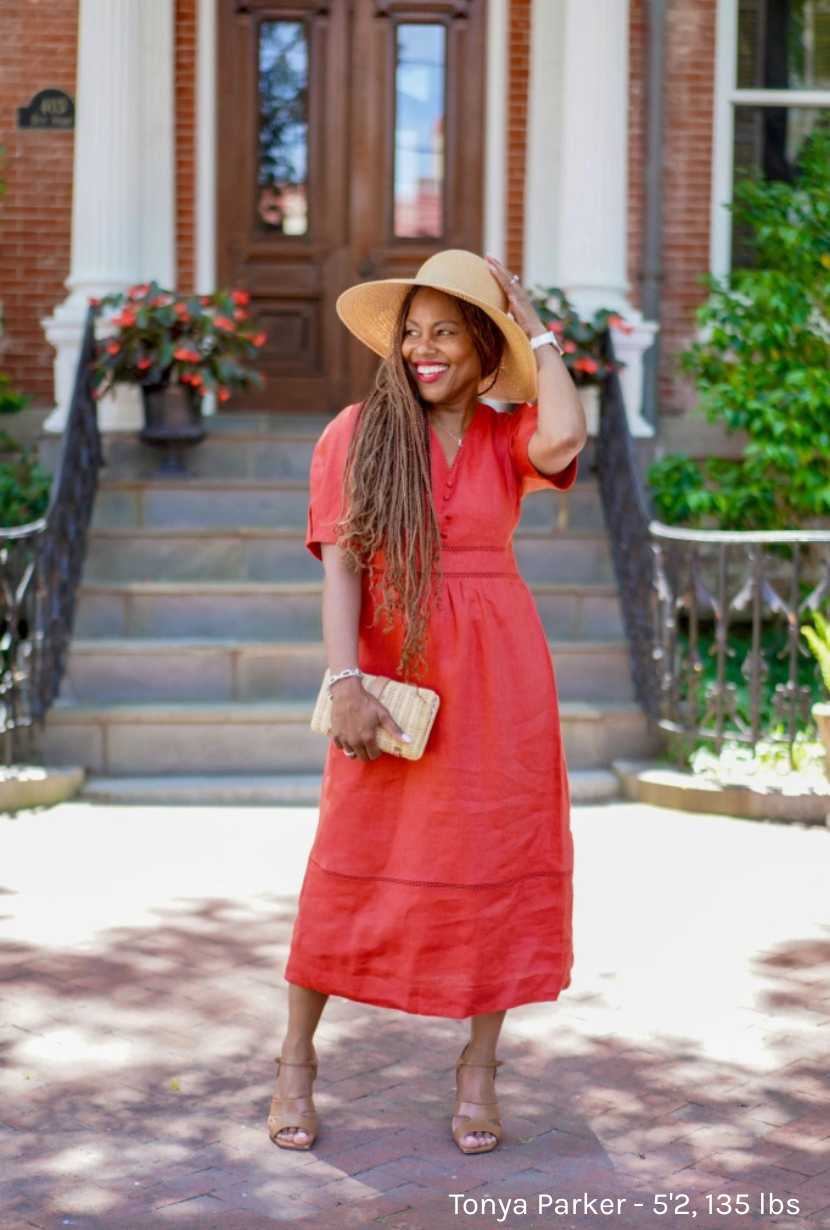 Meryl Linen Dress - Red - Image 3