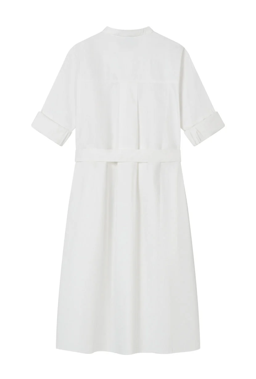 Miles Cotton Midi Dress - White - Image 9