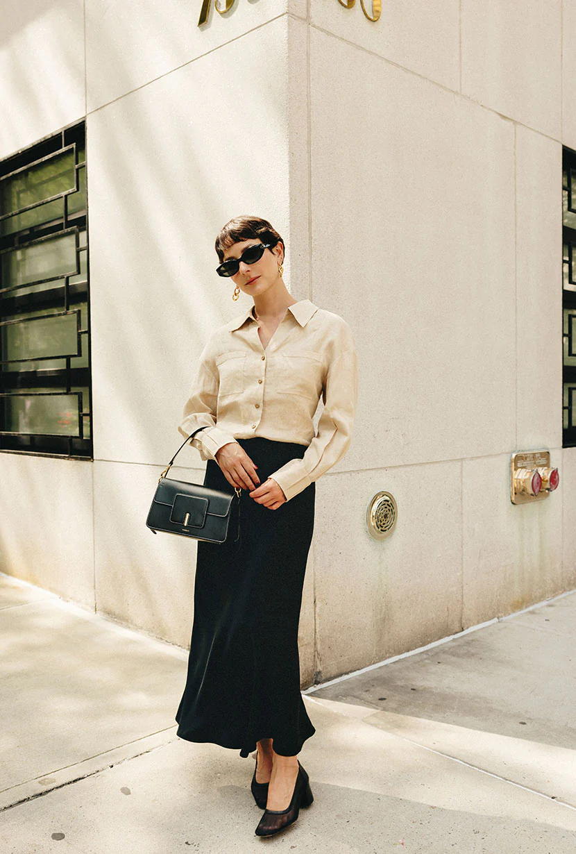 Nadine Satin Skirt - Black - Image 6