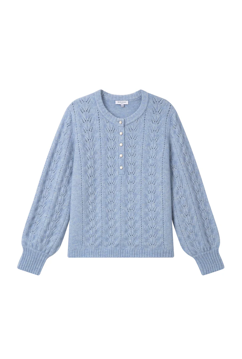 Paisley Mohair Sweater - Dusty Blue - Image 7