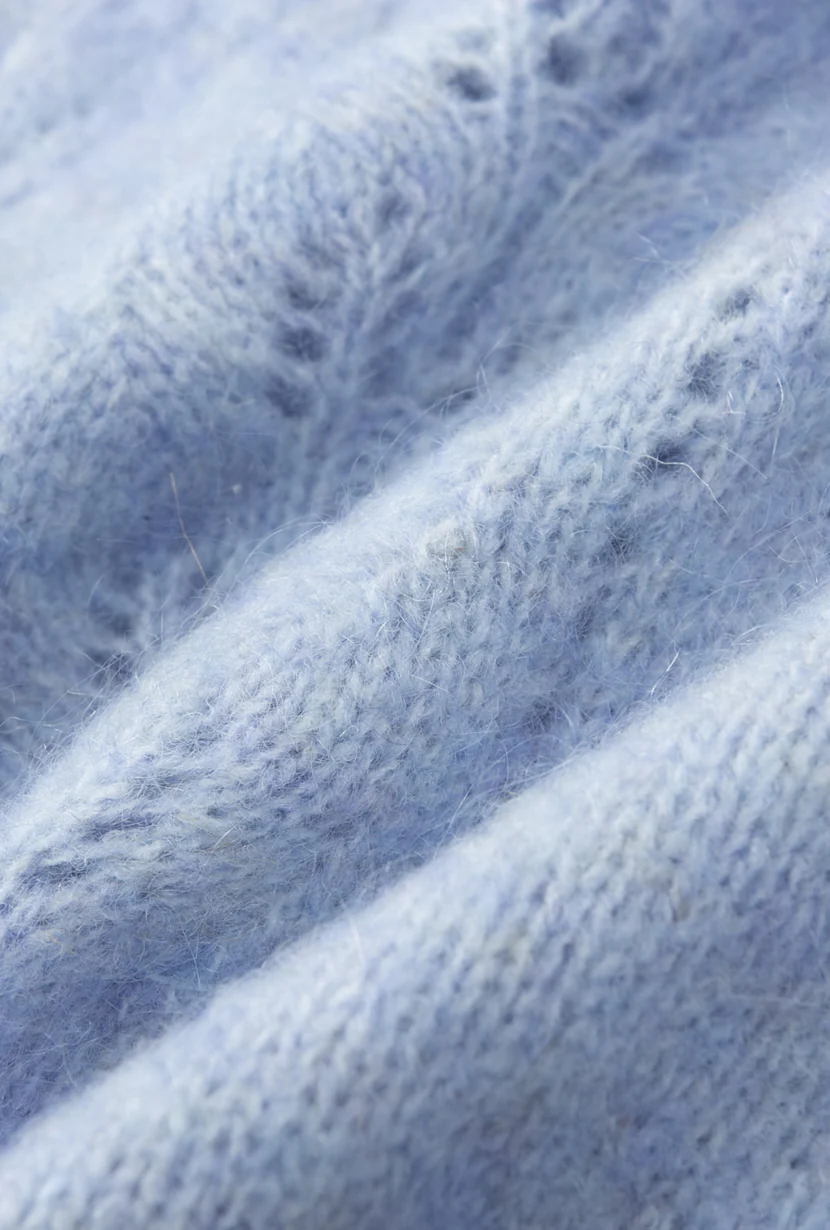 Paisley Mohair Sweater - Dusty Blue - Image 8